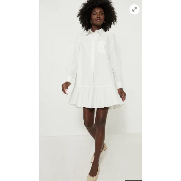 Tuckernuck Dresses & Skirts - Tuckernuck White Cotton Poplin Callahan Shirt Dress Minimalist Crisp Size Medium